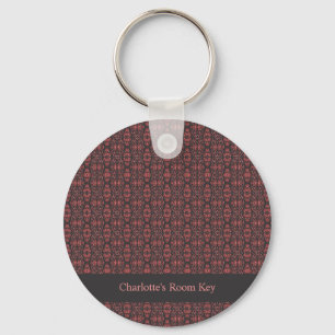 Etnische Boho Antiek Patroon Bruin Roze Rood Sleutelhanger