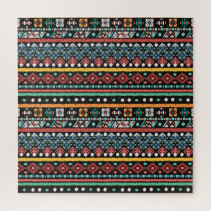 Etnische boho: geometrische pixelprint legpuzzel