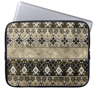 Etnische Boho Grunge: Kleurrijk patroon Laptop Sleeve