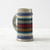 Etnische Boho Pattern Embroidery on Fabric Bierpul (Voorkant links)