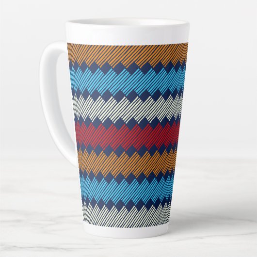 Etnische Boho Pattern Embroidery on Fabric Latte Mok (Linkerhoek)