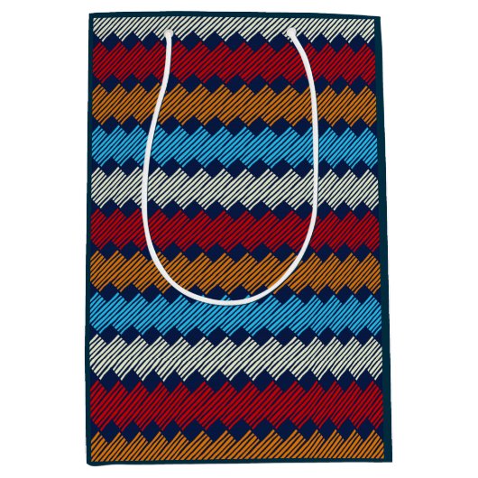 Etnische Boho Pattern Embroidery on Fabric Medium Cadeauzakje (Voorkant)