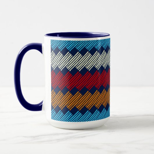 Etnische Boho Pattern Embroidery on Fabric Mok (Links)
