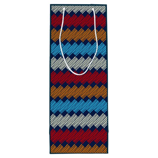 Etnische Boho Pattern Embroidery on Fabric Wijn Cadeautas (Achterkant)