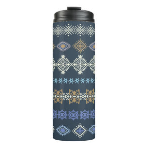 Etnische boho: stamkunst naadloos. thermosbeker