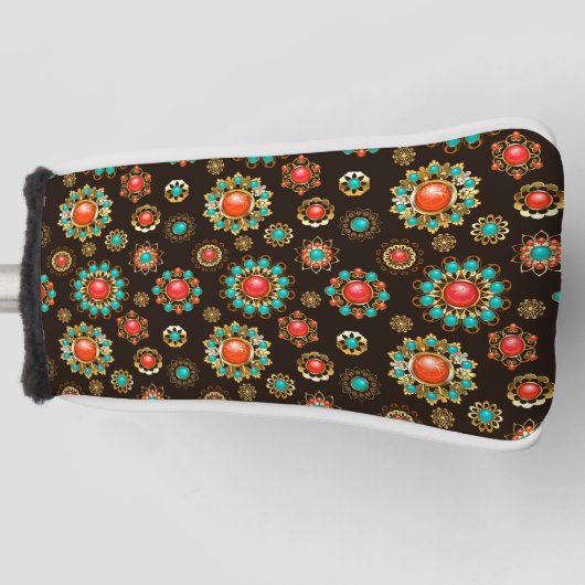 Etnische Broches Naadloos Patroon Golfheadcover (Voorkant)