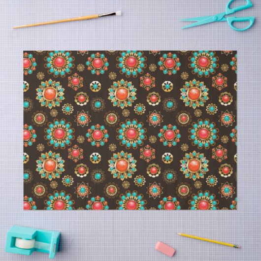 Etnische Broches Naadloos Patroon Tissuepapier (Craft)