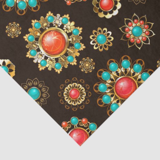 Etnische Broches Naadloos Patroon Tissuepapier (Detail)