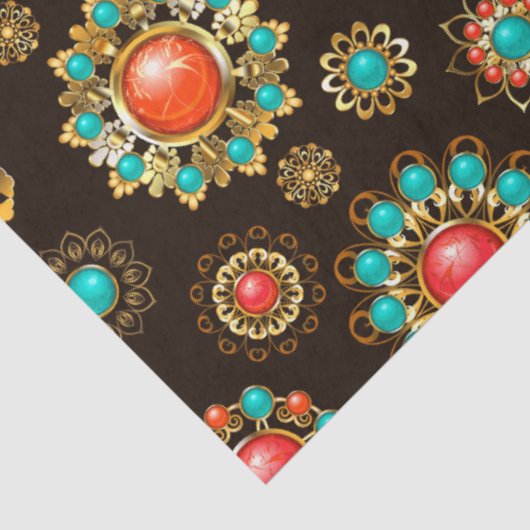 Etnische Broches Naadloos Patroon Tissuepapier (Detail)