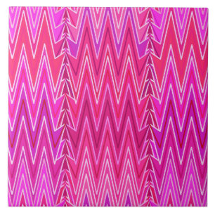 Etnische Chevron Damask, Paars en Fuchsia Pink Tegeltje