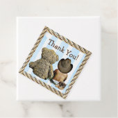 Etnische Cowboy Baby en Teddy Bear Bedankt Bedankjes Labels (In situ)