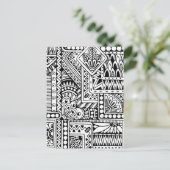 Etnische doodle briefkaart (Staand voorkant)