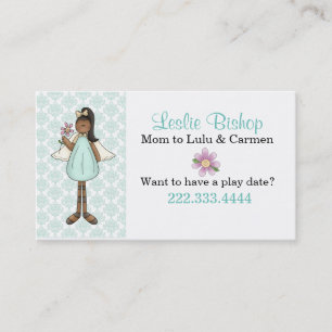  Etnische Engel Mama Speel Datum Kaart Contactkaartje