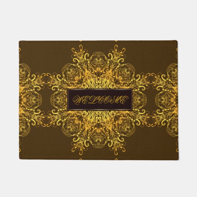 Etnische florale mandala. deurmat (Voorkant)