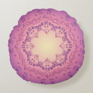 Etnische florale mandala rond kussen