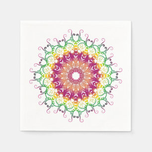 Etnische florale mandala. servetten