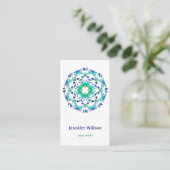 Etnische florale mandala. text. visitekaartje (Staand voorkant)