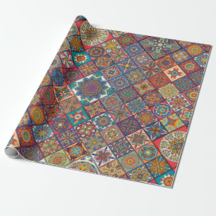 Etnische florale mandala Verpakkingspapier Cadeaupapier