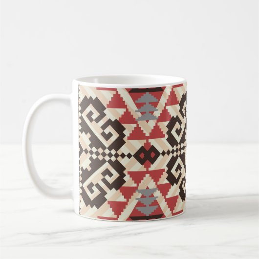 Etnische geometrie: Abstract naadloos Koffiemok (Links)