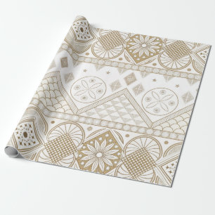 Etnische Geometrische Bloemen Tribal Naadloos Patr Cadeaupapier