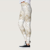 Etnische Geometrische Bloemen Tribal Naadloos Patr Leggings (Links)