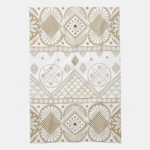 Etnische Geometrische Bloemen Tribal Naadloos Patr Theedoek