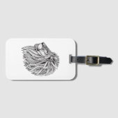 Etnische gepatterde leeuwenkop bagagelabel (Voorkant (horizontaal))