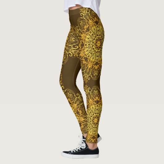 Etnische gouden mandala. leggings (Links)