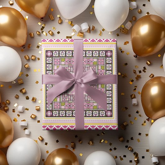 Etnische grenskunst cadeaupapier