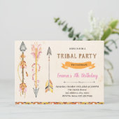 Etnische Groenen - tribale geboortedag Uitnodiging (Staand voorkant)