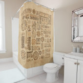 Etnische handgemaakte versiering douchegordijn (In situ)
