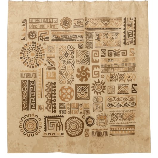 Etnische handgemaakte versiering douchegordijn (Voorkant)