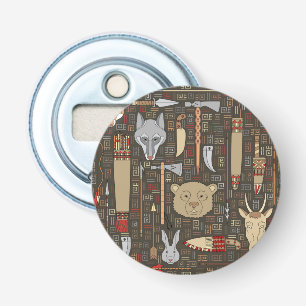 Etnische jachtpatronen button flesopener