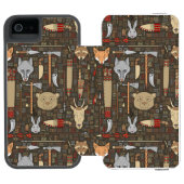 Etnische jachtpatronen incipio iPhone portemonnee hoesje (Agenda Open)