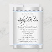 Etnische Jongen Baby Blauw Zilver Baby shower Kaart (Achterkant)