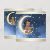 Etnische Jongen Maan en Terug Baby shower Kaart (Voorkant / Achterkant)