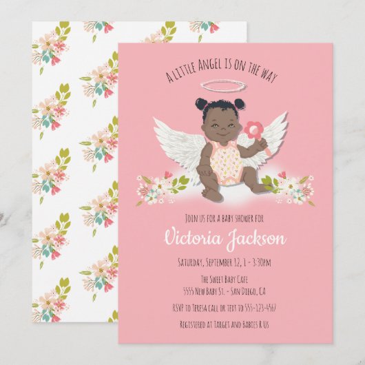 Etnische kleine engel baby douche uitnodigingen (Voorkant / Achterkant)