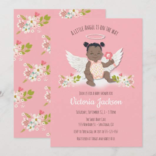 Etnische kleine engel baby douche uitnodigingen (Voorkant / Achterkant)