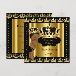 Etnische Koninklijke Prins Baby shower Black Gold  Kaart