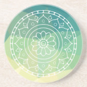 Etnische mandala bloem boho inspirerend zandsteen onderzetter (Voorkant)