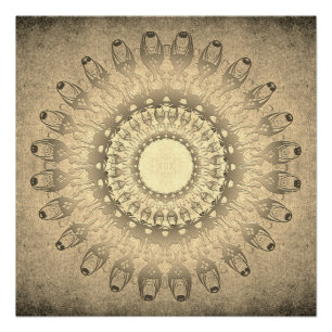 etnische mandala op grunge achtergrond perfect poster