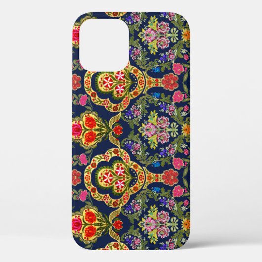 Etnische Mogal Bloemen: Blauw naadloos patroon Case-Mate iPhone Case (Achterkant)