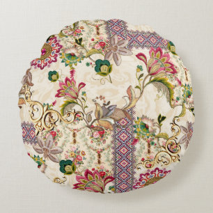 Etnische Mogal Floral Paisley Rond Kussen