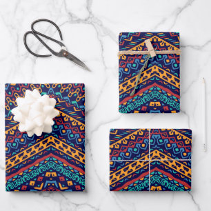 Etnische motieven inpakpapier vel