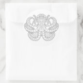 Etnische Octopus Ronde Sticker (Tas)
