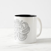 Etnische Octopus Tweekleurige Koffiemok (Voorkant rechts)