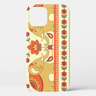Etnische olifanten, bloemen, naadloos patroon. iPhone 12 hoesje