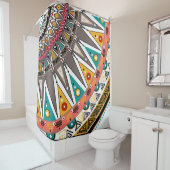 Etnische ornamenten douchegordijn (In situ)