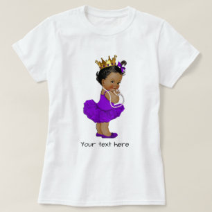 Etnische Paarse Tutu Ballerina Baby Princess Pearl T-shirt