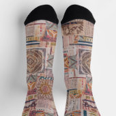 Etnische Patchwork Abstracte Crew Sokken (Top)